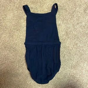 Linen crossback romper/jumper